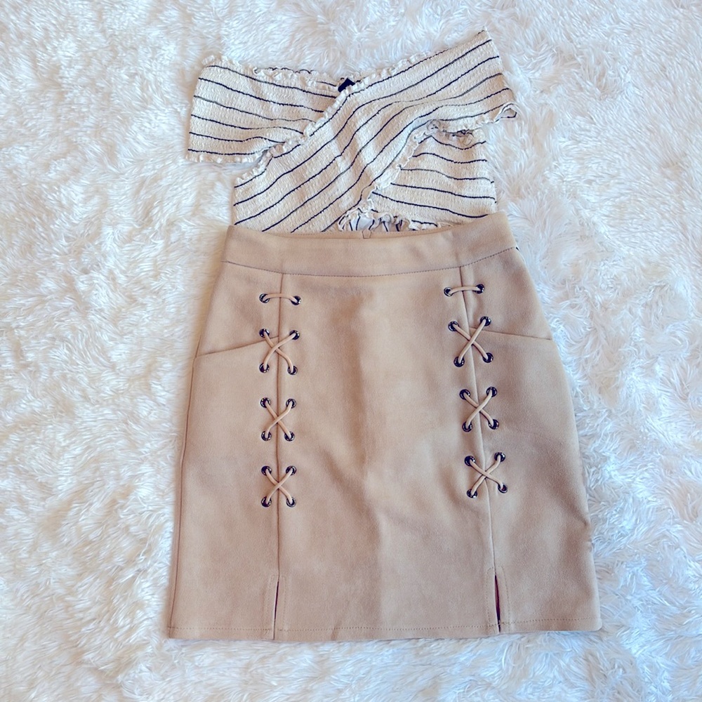 Dusty Pink Western Mini Skirt